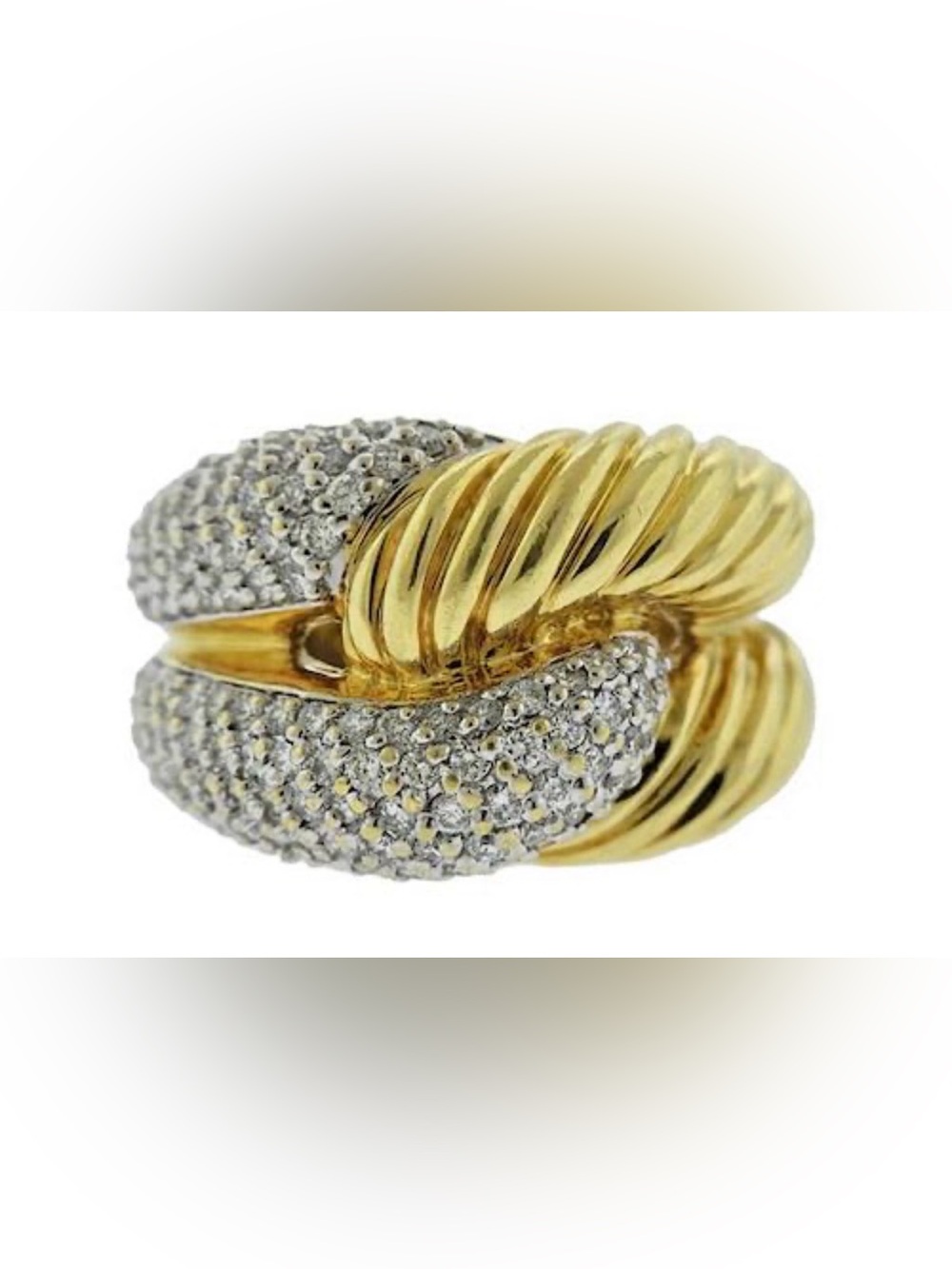 DAVID YURMAN 18K GOLD LABYRINTH  DIAMOND RING size 7.5 - Picture 2 of 9